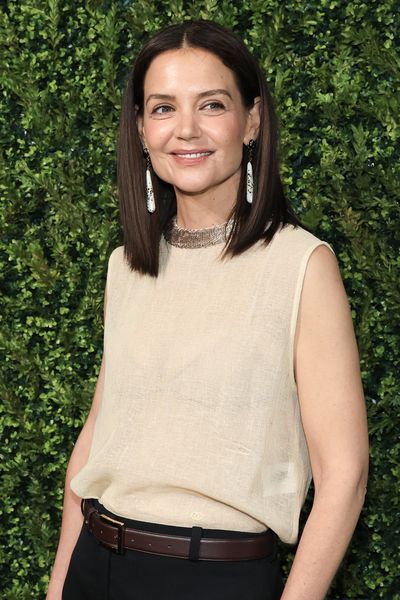 Katie Holmes Turns a Linen Tank Into a Chanel-Worthy Celebrity Style Moment for Summer Fashion