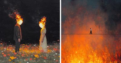 This Artist Turns Fire, Silence, And Emotional Pain Into Deeply Psychological Surreal Art (33 New Pics)