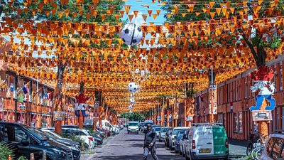 Netherlands: Marktweg in The Hague becomes iconic orange street for World Cup fever