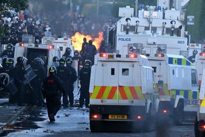 Twelve police officers injured and 16 arrested in second night of disorder in Northern Ireland