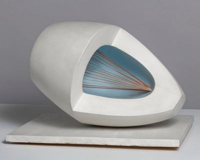 Hepworth in Colour review – salty Cornish seascapes compressed into immaculate sculptures