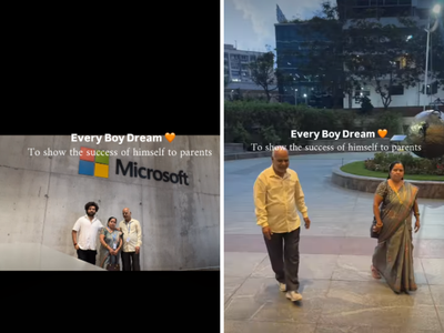 “Every boy’s dream”: Microsoft techie’s emotional moment as parents visit his Bengaluru office, watch emotional video
