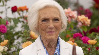 Mary Berry's wide-leg jeans and short-sleeved knit are the style antidote to British summer weather
