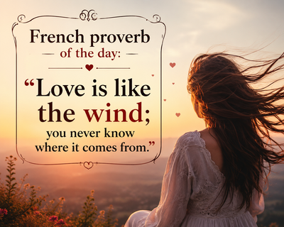 French proverb of the day: “Love is like the wind; you never know where it comes from.” — why the deepest relationships arrive unexpectedly and teach life's most powerful lessons about the heart