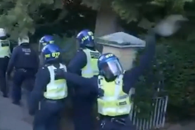 Projectiles thrown at police during Henry Nowak protest seen in new court footage