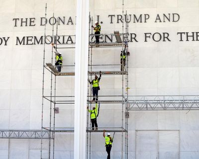 Workers remove Trump’s name from Kennedy Center after court rulings