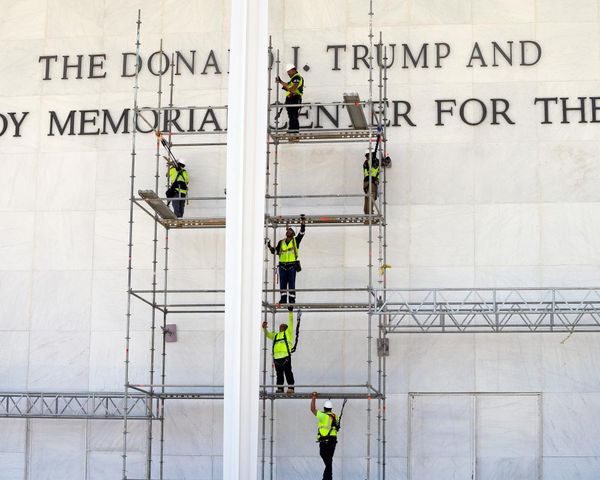 Workers begin to remove Trump’s name from Kennedy Center after court rulings