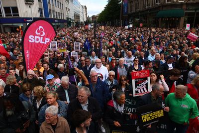 Thousands attend anti-racism rally in Belfast
