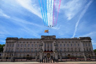 Royal family watches Red Arrows flypast from Buckingham Palace balcony for Trooping the Colour celebrations