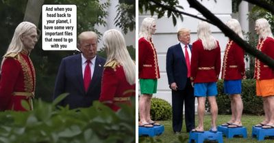 31 Most Creative Responses To Viral Photo Of Donald Trump With Mysterious Figures