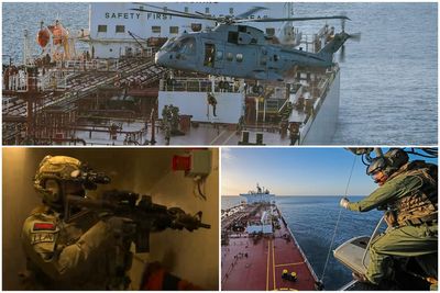 Moment Royal Marines seize Russian 'shadow fleet' vessel in dramatic night operation