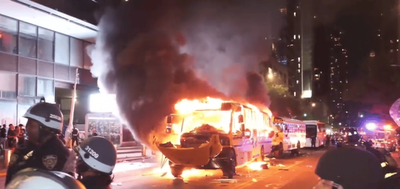 World Cup bus set on fire and teenager shot in New York amid chaotic Knicks celebrations