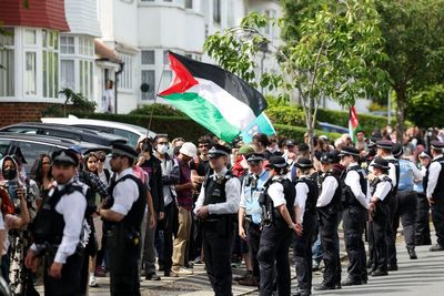 Police arrest 14 after clashes at Israeli property protest outside synagogue