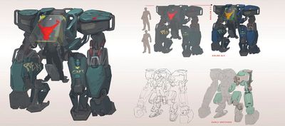 This artist blends military aesthetics and retro tech to imagine fantastical mechs