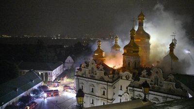 Russian attacks across Ukraine kill several, set renowned Kyiv monastery ablaze