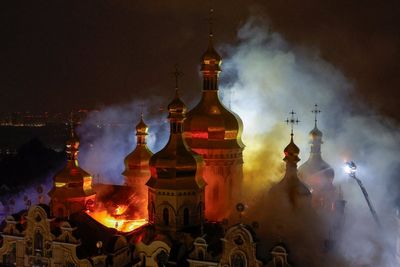 Ukraine-Russia war latest: Historic Kyiv cathedral on fire after Russian strike as Trump offers to end war