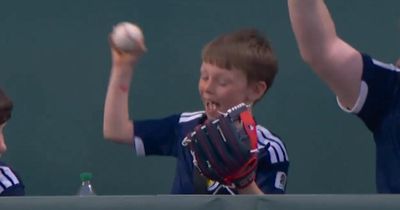 Watch incredible moment young Scotland fan catches home run at Red Sox game