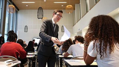 France’s education minister says exams should be held at cooler times of day as extreme heat hits