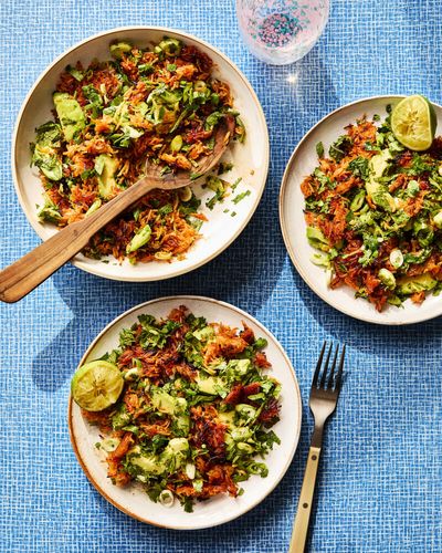 Georgina Hayden’s quick and easy recipe for gochujang crispy rice and avocado salad