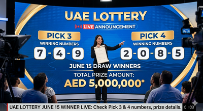 UAE Lottery June 15 winners announced: Check Pick 3 and 4 winners list, prize amount, official website and more details