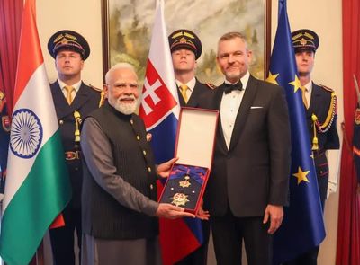 PM Modi receives Slovakia’s highest civilian honour during Bratislava visit