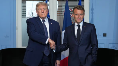 'Weak' Trump G7 Greeting With Emmanuel Macron Fuels Health Panic Over Discoloured Hands and Exhaustion
