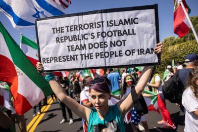 Hundreds protest Iran's 'regime team' ahead of World Cup opener