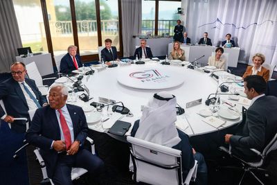 Keir Starmer’s seat left empty as PM misses G7 leaders’ group photo