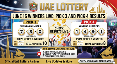 UAE Lottery Results winner list June 16 updates: Check Pick 3 and Pick 4 winning numbers, prize money, tips before checking results and more