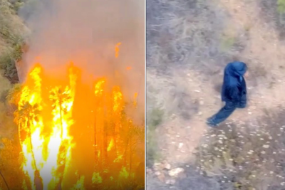 Arson suspect tracked by drone and arrested after starting wildfire in California