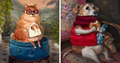 31 New Comedic Animal Portraits By Alison Friend That Make Pets Look Like Tiny Eccentric Nobles