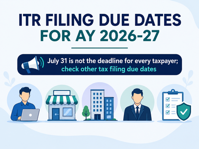 ITR filing due dates for AY 2026-27: July 31 is not the deadline for every taxpayer; check 5 other tax filing due dates