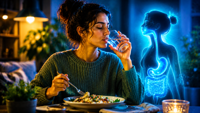 Psychology says people who keep sipping water while eating aren't distracted, they may be listening to their body in a different way