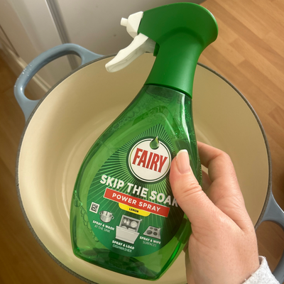 This £4 ultra-powerful cleaning spray is magic for banishing burn marks on pans – it's rescued my Le Creuset and my air fryer too
