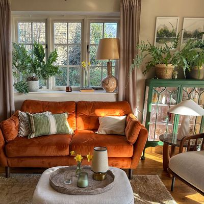 I arrived in England as a German minimalist – and now my home has a bright pink ceiling and an orange velvet sofa