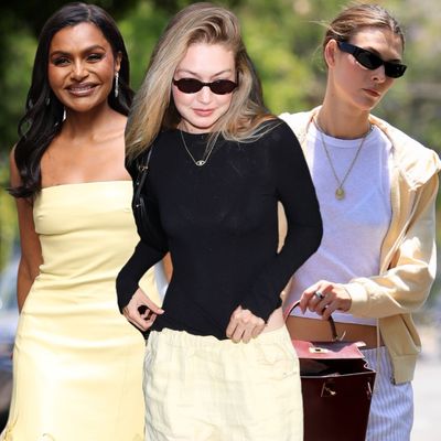 7 Outfits Spreading the Butter Yellow Color Trend Across a New Set of It Girls' Closets