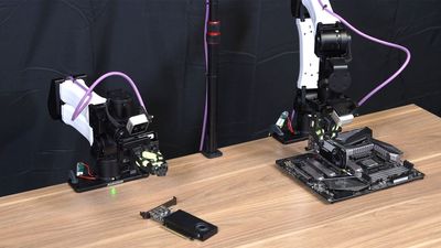 Nvidia reveals AI robots that taught themselves to install GPUs into motherboards — video shows robot ‘solve high-precision tasks like… installing GPUs all by itself’