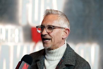 Gary Lineker reacts to Harry Kane’s record-equalling goal as stars watch England