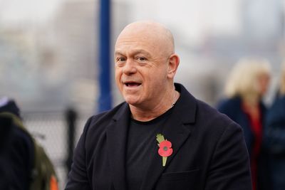 Ross Kemp beats his chest as he celebrates England victory