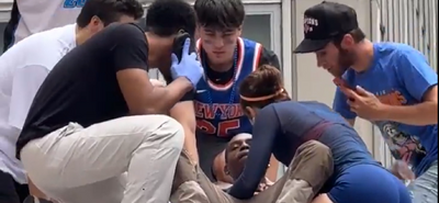 'That Creep Needs Belt': Man Slammed After Allegedly Trying to Kiss Woman Who Helped Him at Knicks Parade