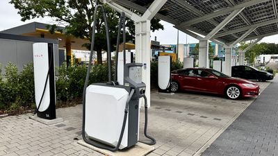 Tesla sucks! Handy vacuum cleaners have been spotted at some European Tesla Supercharger stalls