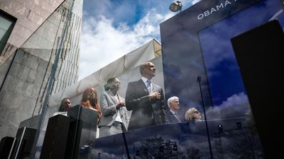 Obama's presidential centre opens in Chicago with call to defend democracy