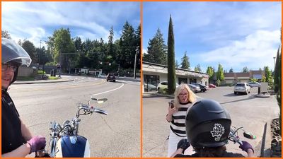 ‘She wasn’t a fan of free speech, I guess’: Oregon biker says a woman threatened to call police over his anti-Trump motorcycle decals