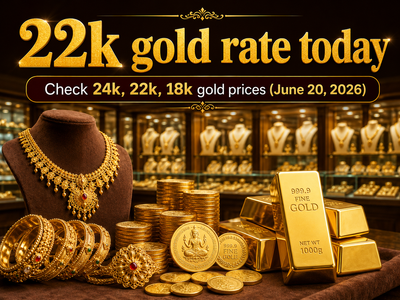 22k gold rate today: Check 24k, 22k, 18k gold prices (June 20, 2026) at Tanishq, Joyalukkas, Kalyan Jewellers, Malabar Gold & Diamonds and IBJA