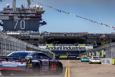 NASCAR put its San Diego TV booth on an aircraft carrier