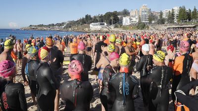 Big swim-out show of solidarity for shark attack victim