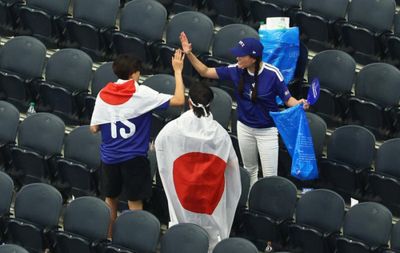 Japan football manager acknowledges fans for cleaning up stands