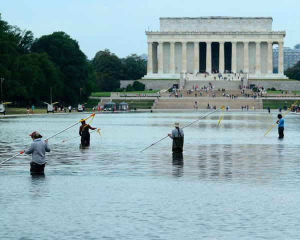 Trump says beleaguered reflecting pool will ‘probably’ be drained for repairs