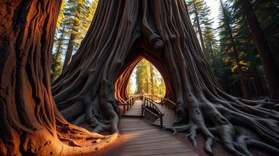 California's world famous tree house: The 4,000-year-old redwood that survived lightning, convicts, and a pandemic
