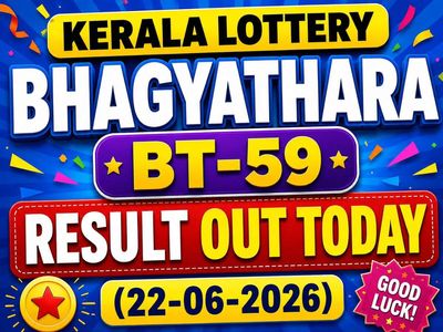 Kerala Lottery Bhagyathara BT-59 result out today (22-06-2026); check Rs 1 crore prize winning number and full list here